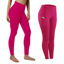 Load image into Gallery viewer, Fashion Women&#39;s High Waist Skinny Fitness Exercise Leggings with Pockets Gym Sport Workout Running Pant Comfy Yoga Trousers
