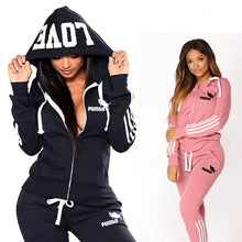 Load image into Gallery viewer, 2024 Spring Tracksuit Women 2 Piece Set Print Hoodies+Pants Sportwear Women&#39;s Sports Suit Hooded Zippers Sweatshirt Set Female
