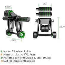 Load image into Gallery viewer, Sports Ab Rollers Wheel Exercise Wheel Core Strength Training Abdominal Roller Set Resistance Bands Knee Mat Home Gym Equipment
