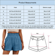 Load image into Gallery viewer, Cotton Linen Shorts Women&#39;S Double Layered Pleats Hem Straight Leg Casual Pants High Waist Sports Loose Shorts Versatile Pants
