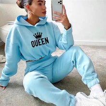 Load image into Gallery viewer, Women Hooded Tracksuit Sports 2 Pieces Set Sweatshirts Pullover Hoodies Pants Suit Home Sweatpants Trousers Outfits 2023
