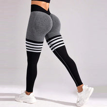 Load image into Gallery viewer, Women V Back Line Leggings Butt Lifting Gym Fitness Athletic Workout Elastic Leggins Outdoor Yoga Pants Sports Training Tights
