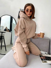 Load image into Gallery viewer, New 2024 track suits for women casual sports set Solid color hoodie sweatshirt pants sets Two-piece set for autumn and winter
