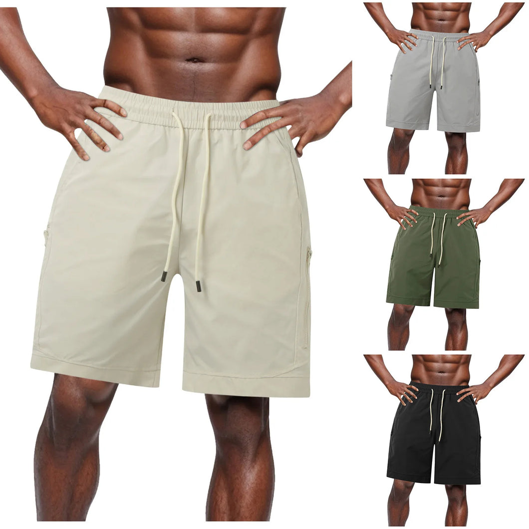 Summer Drawstring Men'S Shorts Fashion Solid Color Loose Casual Shorts Sweatpants Wide Leg High Waist Gym Running Short Pants