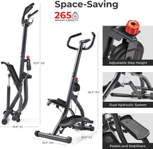 Load image into Gallery viewer, Stair Stepper w/Handlebar, Extended Step Range Machine for Climbing Exercise, Compact, Height-Adjustable, Low-Impact &amp; Optional
