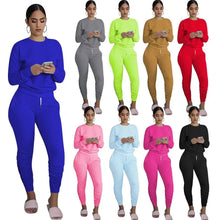 Load image into Gallery viewer, two piece set women 2 piece set stacked leggings clothes for women outfits stacked pants tracksuit female fall clothes 2024
