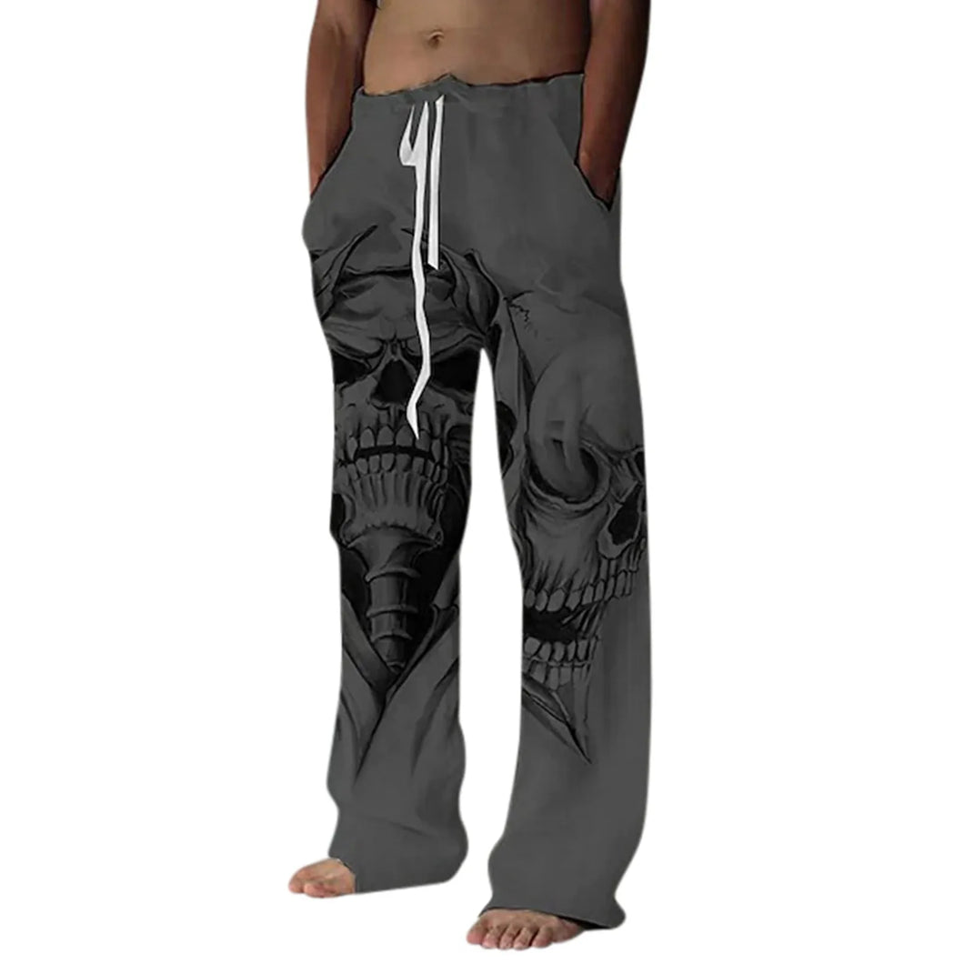 Men'S Sweatpants Gothic Style Pants Soft Comfy Casual Loose Fit Wide Leg Trousers Sports Running Jogger Drawstring Pants