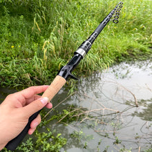 Load image into Gallery viewer, Mini Telescopic Rock Fishing Rod Feeder Carbon Fiber Fishing 1.5m 1.8m 2.1m 2.4m Ball Bearing 19+1BB Fishing Reel Kit
