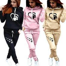 Load image into Gallery viewer, 2023New cat&#39;s claw Print Women&#39;s Sportswear Sets Hooded Pants Set Women&#39;s Jogging Sportswear Two Piece Suits
