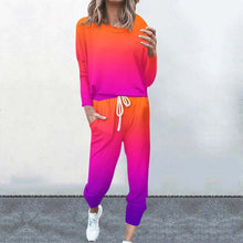 Load image into Gallery viewer, Autumn Ladies Tracksuit Gradient Color Sweatshirt Tops+Pants 2 Piece Set Sportwear Fashion Women Clothing Jogging Sports Suit
