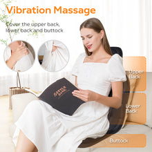 Load image into Gallery viewer, Vibration Massage Seat Cushion with Heat, 6 Vibrating Motors, Back Massager for Chair, Massage Chair Pad for Home Office use
