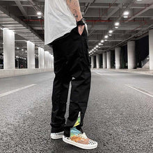 Load image into Gallery viewer, Ankle Zipper Cashew Print Pockets Overalls Men Hip Hop Loose Cargo Pants
