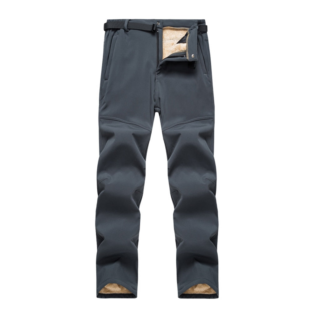 Men Outdoor Pants Waterproof Trekking Pants Hiking and Camping Fur lined Outside Sports Trousers