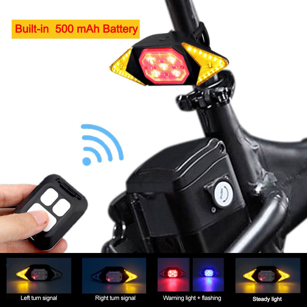 Smart Bike Rear Light Wireless Remote Control Bike Turning Signal