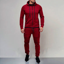 Load image into Gallery viewer, 2 pieces Autumn Running tracksuit men Sweatshirt Sports Set
