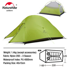 Load image into Gallery viewer, Cloud Up 1 2 3 People Tent Ultralight 20D Camping Tent Waterproof Outdoor Hiking
