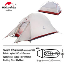 Load image into Gallery viewer, Cloud Up 1 2 3 People Tent Ultralight 20D Camping Tent Waterproof Outdoor Hiking
