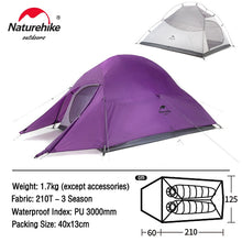 Load image into Gallery viewer, Cloud Up 1 2 3 People Tent Ultralight 20D Camping Tent Waterproof Outdoor Hiking
