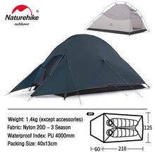 Load image into Gallery viewer, Cloud Up 1 2 3 People Tent Ultralight 20D Camping Tent Waterproof Outdoor Hiking
