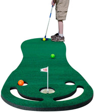 Load image into Gallery viewer, Putting Green Mats Set for Golf Putting Use,Included 1 Putter &amp; 3 Balls Training Aid Put Cup &amp; Flags Indoor Outdoor Training Mat
