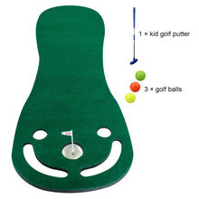 Load image into Gallery viewer, Putting Green Mats Set for Golf Putting Use,Included 1 Putter &amp; 3 Balls Training Aid Put Cup &amp; Flags Indoor Outdoor Training Mat
